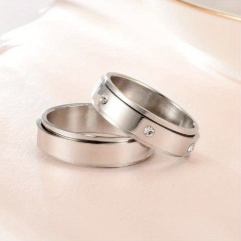Simple Double-Ring -Adorned Rings with Multiple Color Options. Suitable for American Valentine'S Day And Christmas. A Fashionable And Versatile Accessory.