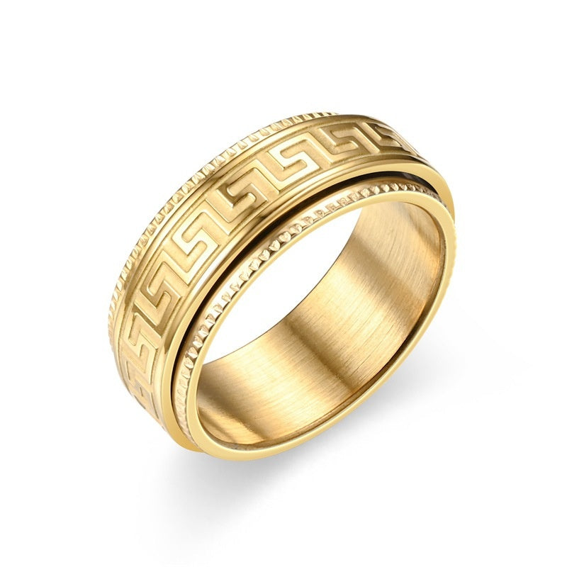 The Retro Fretwork Rotatable Ring Is Available in 3 Colors, Suitable for Festivals Such As Independence Day And Christmas. It Is a Trendy And Personalized Accessory.