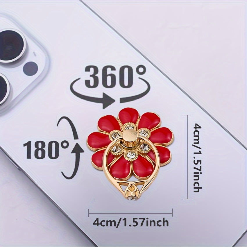 Universal Sunflower Phone Ring Holder For Smart Phone 360° Rotatable, Adjustable Handheld Grip, Secure Adhesive Mount, Finger Holder, Phone Case Compatible, Anti-Drop Design For Secure Holding For IPhones Samsung