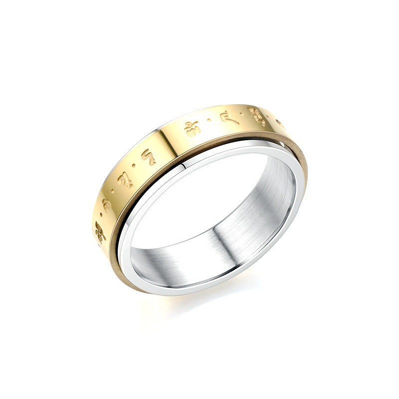 This special text and pattern ring features a double-ring rotatable design, making it suitable for American Independence Day, Thanksgiving Day and other festivals. Its unique style adds cultural charm to your outfit., for Teenager