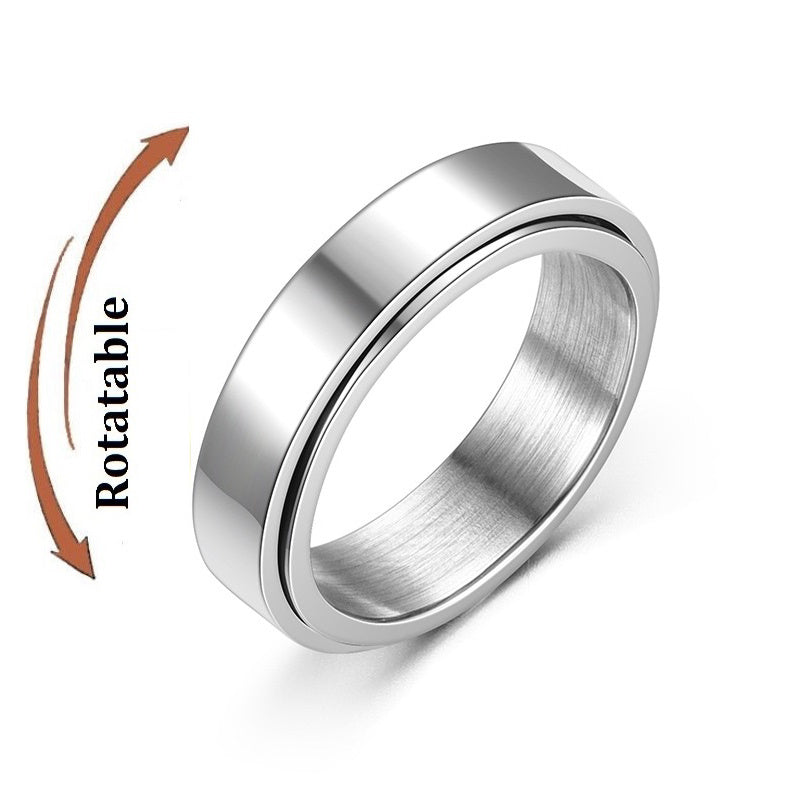 Minimalist Anxiety Ring Made of Stainless Steel Rotatable Design for Releasing Your Stress Silvery Or Black Make Your Call, Suitable for Women