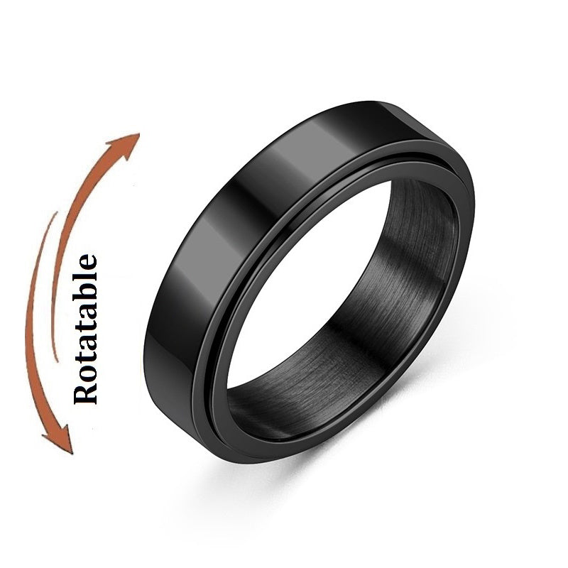Minimalist Anxiety Ring Made of Stainless Steel Rotatable Design for Releasing Your Stress Silvery Or Black Make Your Call, Suitable for Women