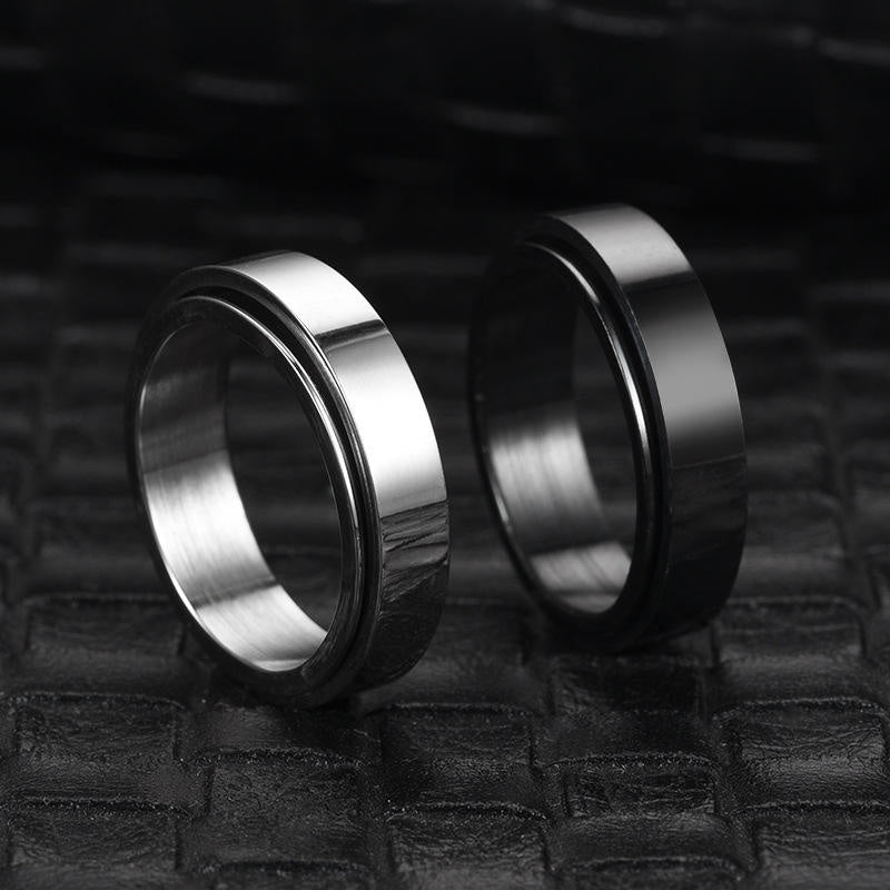 Minimalist Anxiety Ring Made of Stainless Steel Rotatable Design for Releasing Your Stress Silvery Or Black Make Your Call, Suitable for Women
