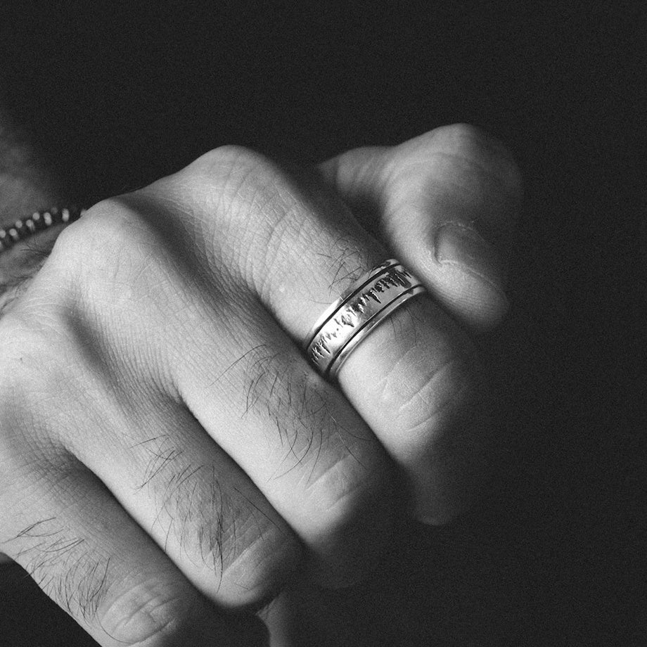[Vintage Forest-Inspired Ring] Stainless Steel Vintage Forest-Inspired Ring - Silvery Plated, Rotatable Anxiety Relief Design for Everyday & Party Wear
