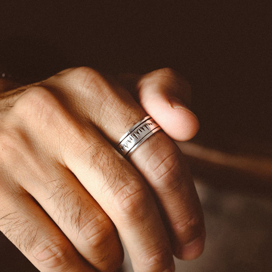 [Vintage Forest-Inspired Ring] Stainless Steel Vintage Forest-Inspired Ring - Silvery Plated, Rotatable Anxiety Relief Design for Everyday & Party Wear
