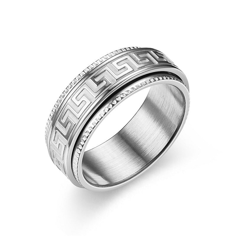 The Retro Fretwork Rotatable Ring Is Available in 3 Colors, Suitable for Festivals Such As Independence Day And Christmas. It Is a Trendy And Personalized Accessory.