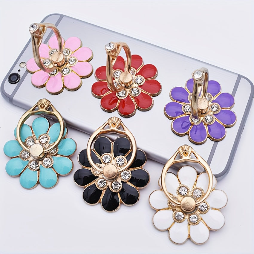 Universal Sunflower Phone Ring Holder For Smart Phone 360° Rotatable, Adjustable Handheld Grip, Secure Adhesive Mount, Finger Holder, Phone Case Compatible, Anti-Drop Design For Secure Holding For IPhones Samsung