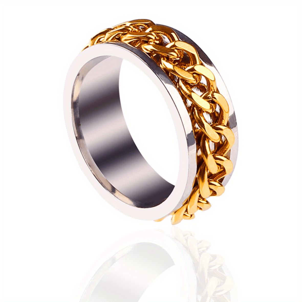 Rotating Titanium Steel Bottle Opener Ring - Male Cool Accessories, Stainless Steel Can, Chain Ring, Trend Explosion
