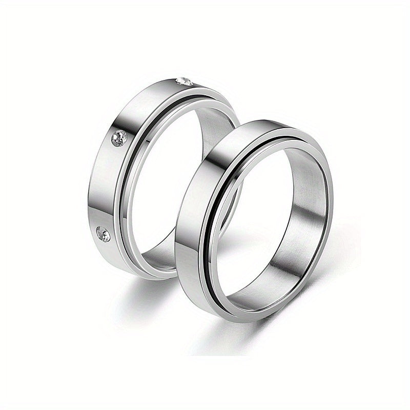Simple Double-Ring -Adorned Rings with Multiple Color Options. Suitable for American Valentine'S Day And Christmas. A Fashionable And Versatile Accessory.