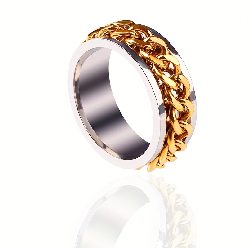 Rotating Titanium Steel Bottle Opener Ring - Male Cool Accessories, Stainless Steel Can, Chain Ring, Trend Explosion