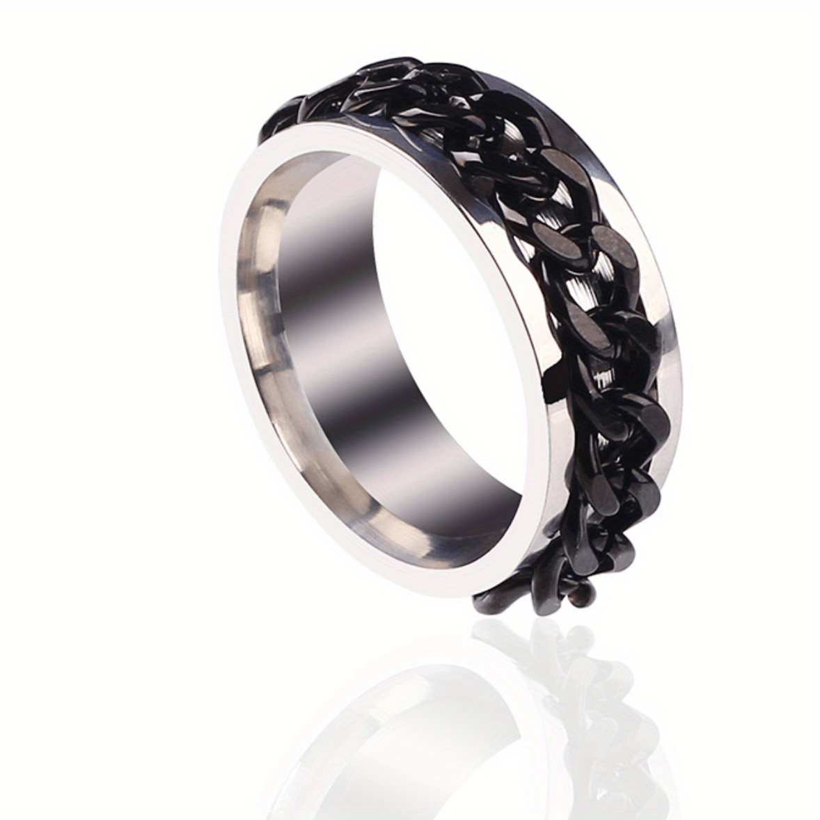 Rotating Titanium Steel Bottle Opener Ring - Male Cool Accessories, Stainless Steel Can, Chain Ring, Trend Explosion
