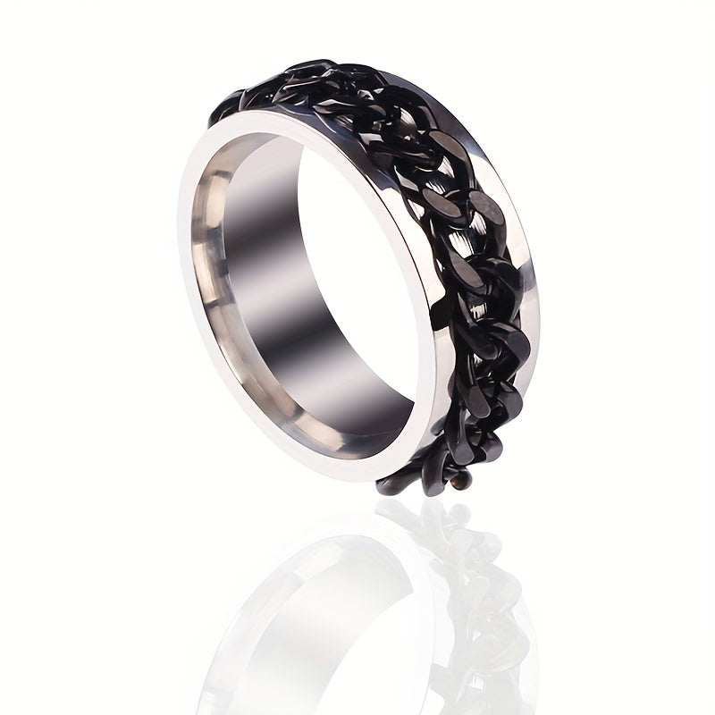 Rotating Titanium Steel Bottle Opener Ring - Male Cool Accessories, Stainless Steel Can, Chain Ring, Trend Explosion