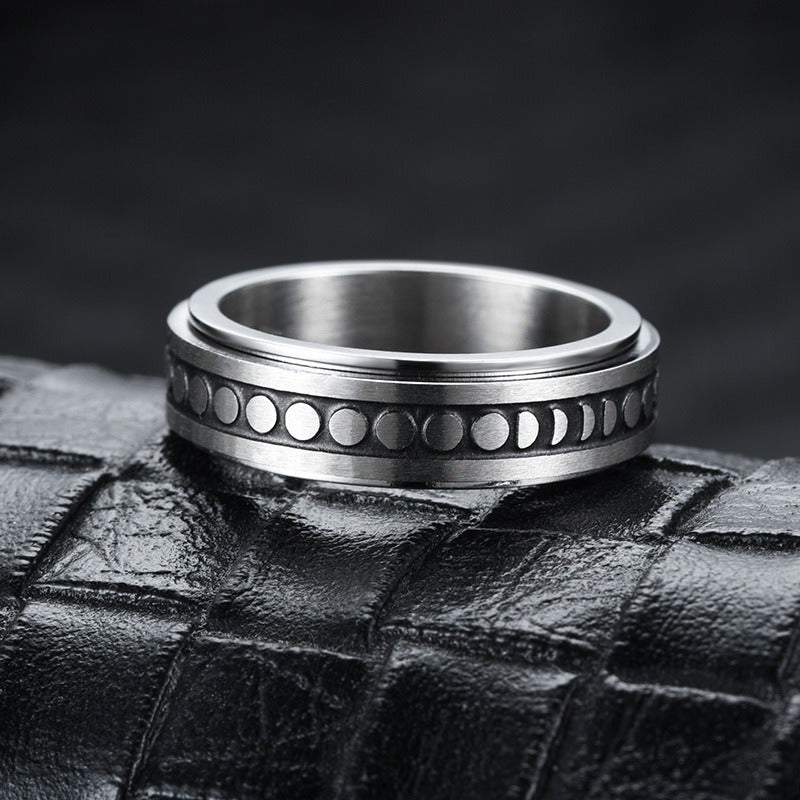 Rotating Star and Moon Pattern Ring Set, Fits American Halloween and Christmas, Unique Starry Night Design, Perfect for Festive Occasions, For Teenager