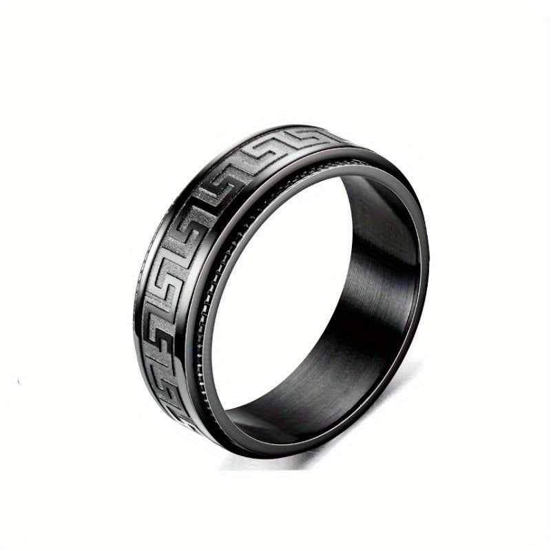 The Retro Fretwork Rotatable Ring Is Available in 3 Colors, Suitable for Festivals Such As Independence Day And Christmas. It Is a Trendy And Personalized Accessory.