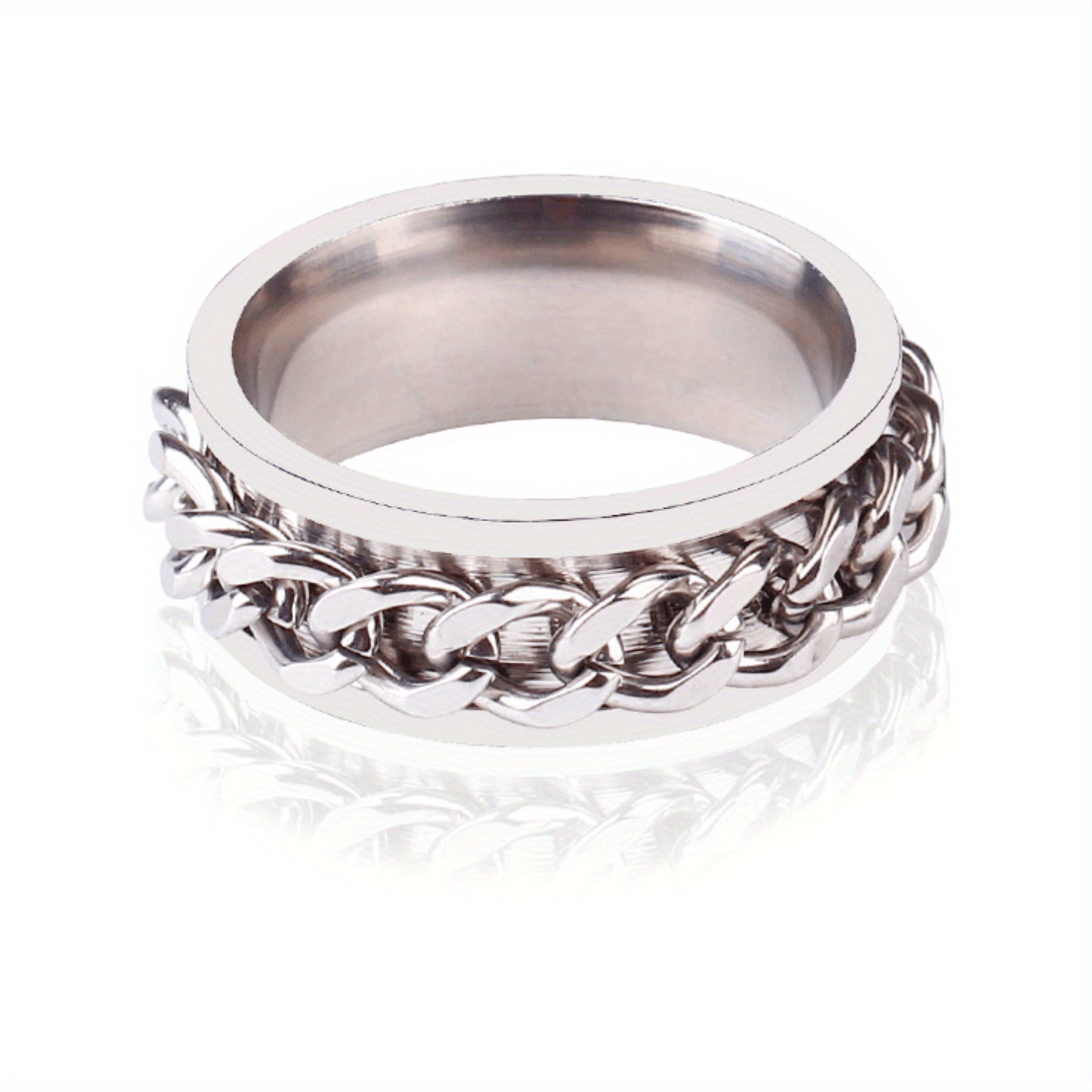 Rotating Titanium Steel Bottle Opener Ring - Male Cool Accessories, Stainless Steel Can, Chain Ring, Trend Explosion