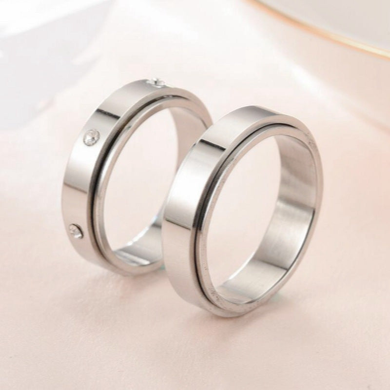 Simple Double-Ring -Adorned Rings with Multiple Color Options. Suitable for American Valentine'S Day And Christmas. A Fashionable And Versatile Accessory.