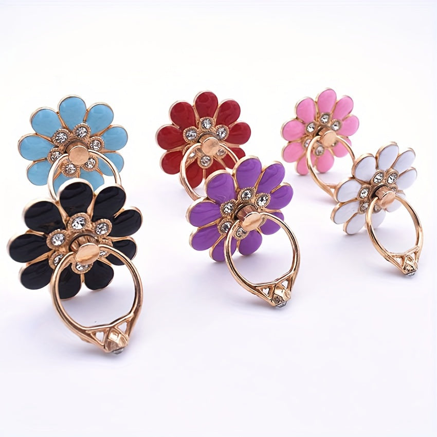 Universal Sunflower Phone Ring Holder For Smart Phone 360° Rotatable, Adjustable Handheld Grip, Secure Adhesive Mount, Finger Holder, Phone Case Compatible, Anti-Drop Design For Secure Holding For IPhones Samsung