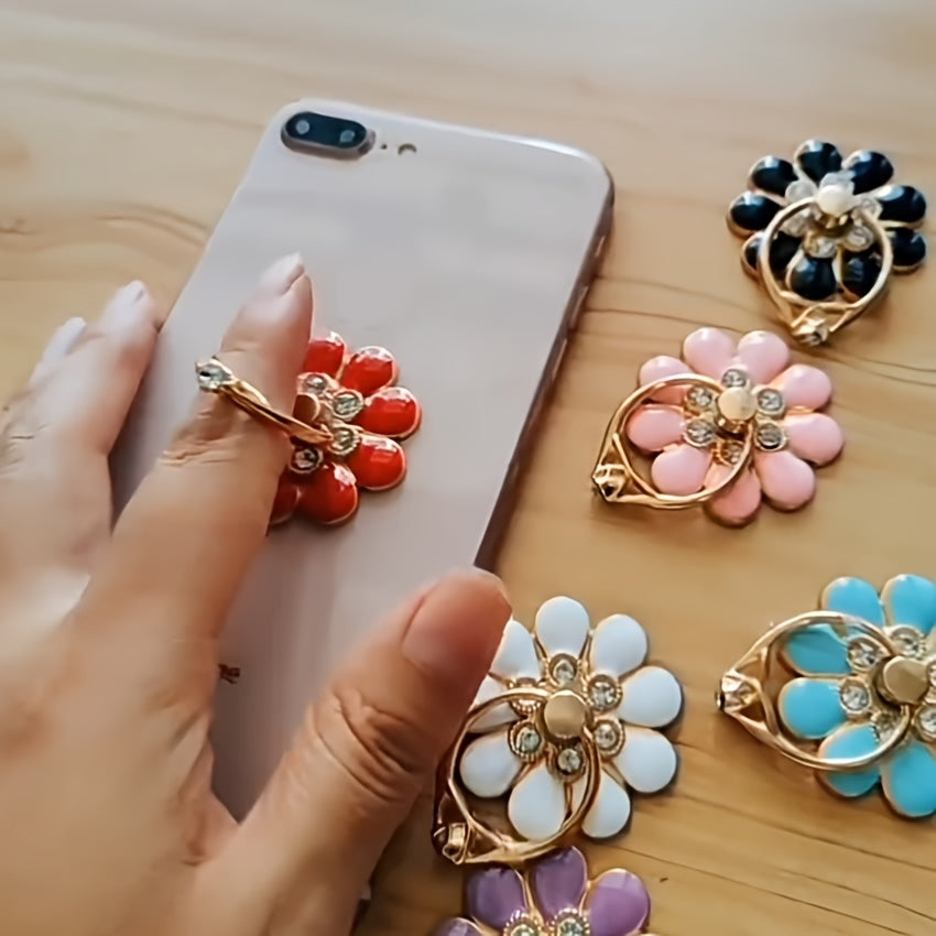 Universal Sunflower Phone Ring Holder For Smart Phone 360° Rotatable, Adjustable Handheld Grip, Secure Adhesive Mount, Finger Holder, Phone Case Compatible, Anti-Drop Design For Secure Holding For IPhones Samsung