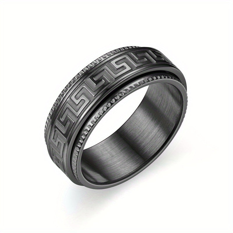 The Retro Fretwork Rotatable Ring Is Available in 3 Colors, Suitable for Festivals Such As Independence Day And Christmas. It Is a Trendy And Personalized Accessory.