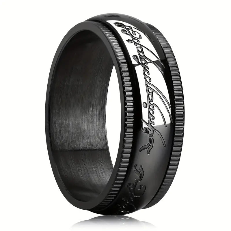 [Exquisite Couple Ring] Exquisite Stainless Steel Rotatable Couple Ring - Mysterious Style, Suitable for Daily Couple Gift Giving, Valentine's Day, Various Holiday Gifts