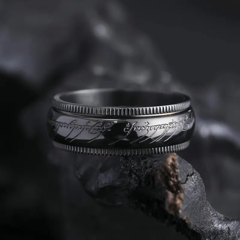 [Exquisite Couple Ring] Exquisite Stainless Steel Rotatable Couple Ring - Mysterious Style, Suitable for Daily Couple Gift Giving, Valentine's Day, Various Holiday Gifts